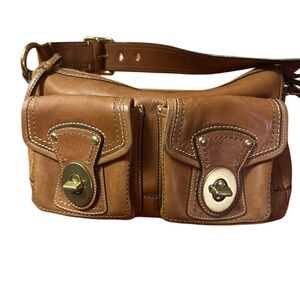 vintage Coach Legacy turnlock hobo shoulder bag in brown leather.  Collectable
